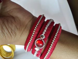 2.4 Hand Made Silk Thread  Bangle Set For Sale