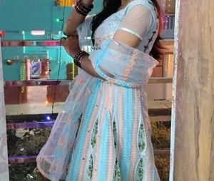 Elegant Blue Embroidered lehenga