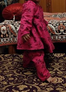 Pink Floral Frock Set