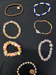 Set of 10 Beaded Bracelet