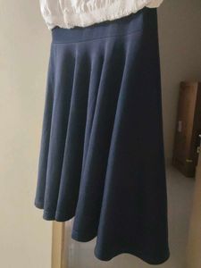 White  &amp; Navy Stiched Top