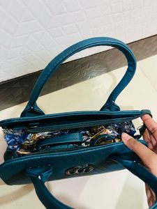 Teal Quilted Satchel Bag New With Tag