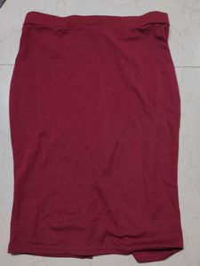 Burgundy Straight Skirt