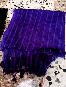 Combo Offer Two Net Stoles Purple 💜 And Navy Blue, Best To Drape With Kurtis, Jeans