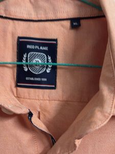 Peach Casual Shirt Red Flame