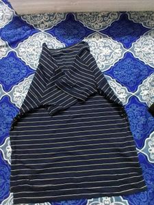 Blue And Black Slim Fit T- Shirts
