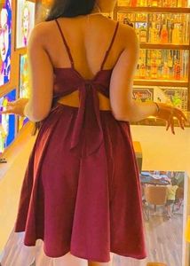 Maroon Skater Dress