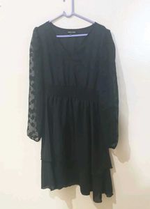 Black Tiered Mini Dress