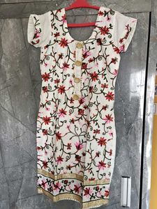 Stitched Embroidered Suit With Salwar And Dupatta