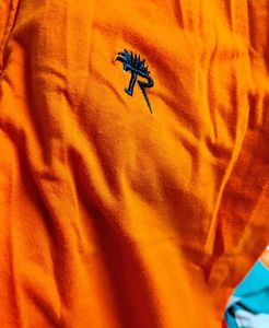 Cotton T-Shirt For Men-Orange 🟠 (Round-Neck)