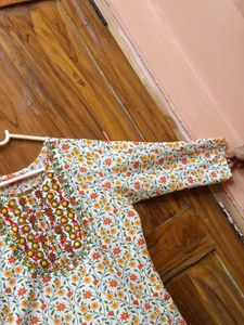 Brand New Floral Embroidered Kurti with Pant