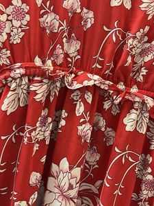 RED BEAUTIFUL FLORAL DRESS
