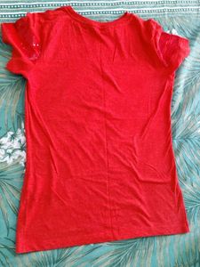 orange Sequin T-Shirt
