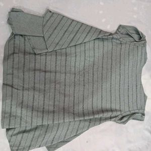 Striped High-Low Top