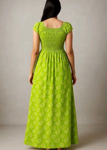 Green Printed Maxi Dress