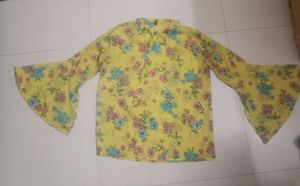 Floral Print Yellow Top