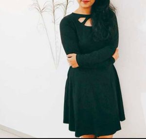 Women Black Mini Full Sleeves Dress 👗