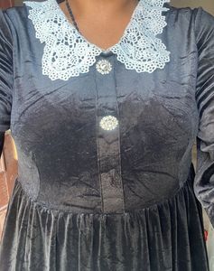 Elegant Black Velvet Dress