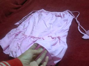 A-line Dress With Tie-up Sleeves