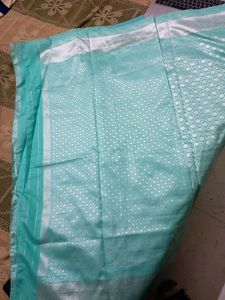 Teal Banarasi Style Saree