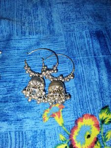 Silver Jhumka Earrings