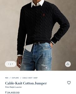 Ralph Lauren Black Cable-Knit Sweater