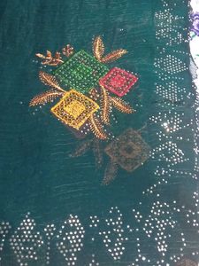 Elegant Green Embellished Saree