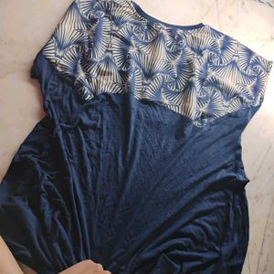Madame Blue Patterned Top - XL