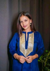 Elegant Blue Velvet Kurta Set
