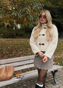 Zara Cream Faux Fur Fireman clasp Jacket