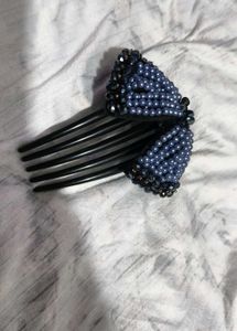 Beaded Bow Hair Clip