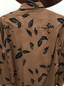 Brown Leaf Print Shirt