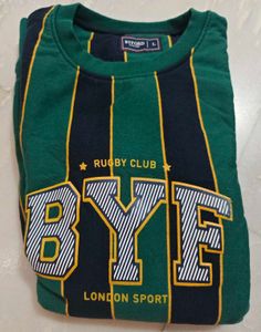 Men Green Black Striped Sweatshirt