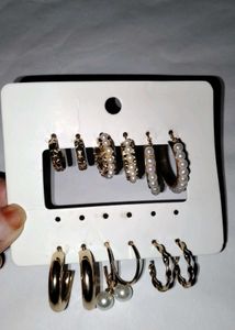 Vintage Silver Tone Choker And 6 Earings