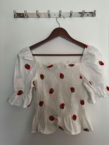 Strawberry Smocked Top