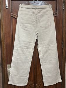 Wide Leg Beige Jeans
