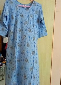 Sky Blue Colour A-line Kurti