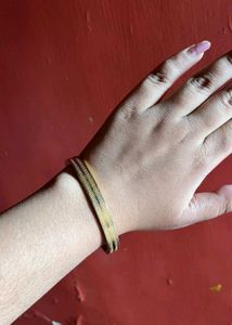 Gold Tone Bangle Bracelet For Men