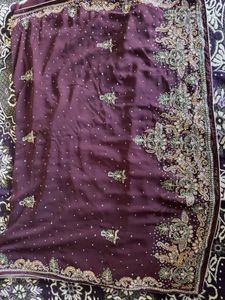 Elegant Embroidered Coffee Brown Saree