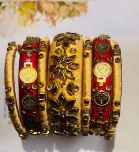 Red &amp; Gold Bangle Set