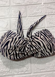 Zebra Print Bikini Top