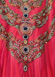 Elegant Pink &amp; Blue Anarkali Dress