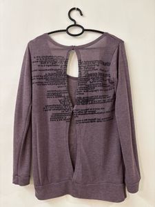 Purple Graphic Long Sleeve Top