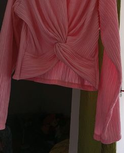 Pink Casual Full Sleeves Top