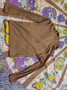 Fitted Full Sleeve Crop Top With Collar