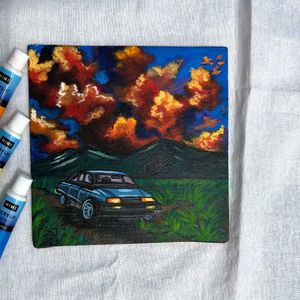 Mini Car Landscape Painting