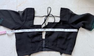 Black Stitched Blouse