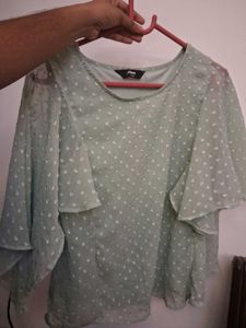 Mint Green Swiss Dot Blouse