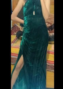GREEN VELVET DRESS