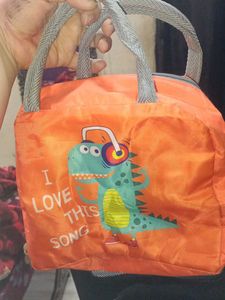 Beaded Black Pouch And Orange Bag